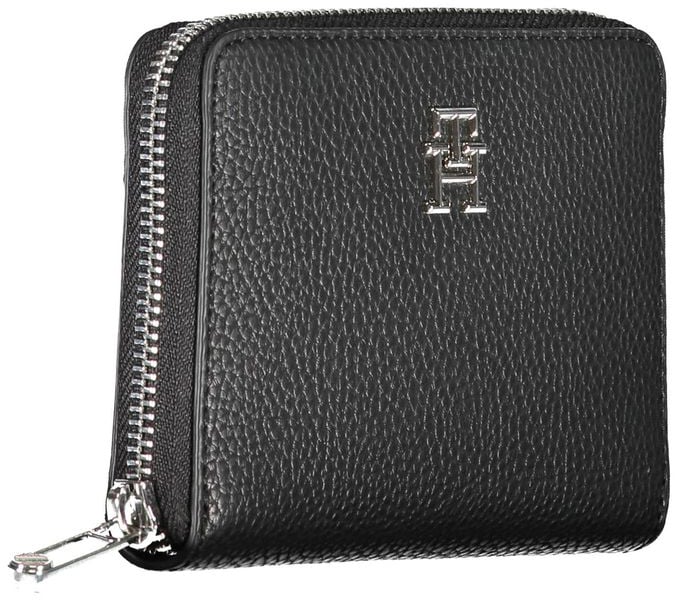 Tommy Hilfiger Tommy Hilfiger Black Polyurethane Women Wallet Zwart