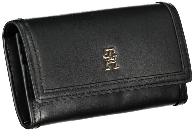 Tommy Hilfiger Tommy Hilfiger Elegant Black Dual-Compartment Wallet Zwart