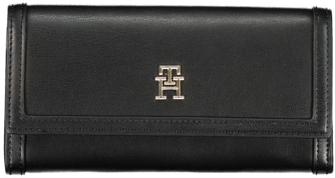 Tommy Hilfiger Tommy Hilfiger Elegant Black Dual-Compartment Wallet Zwart