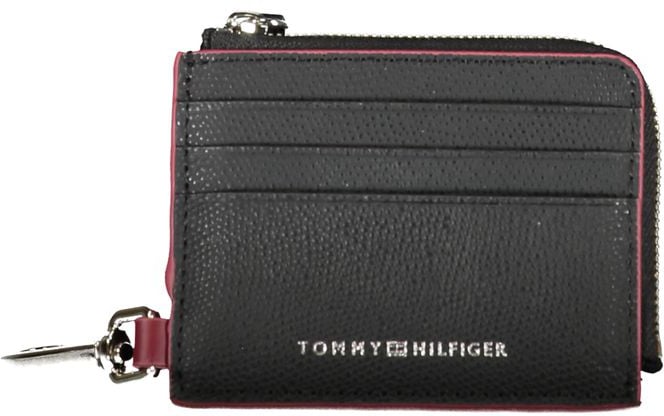 Tommy Hilfiger Tommy Hilfiger Black Leather Men Wallet Holder Zwart