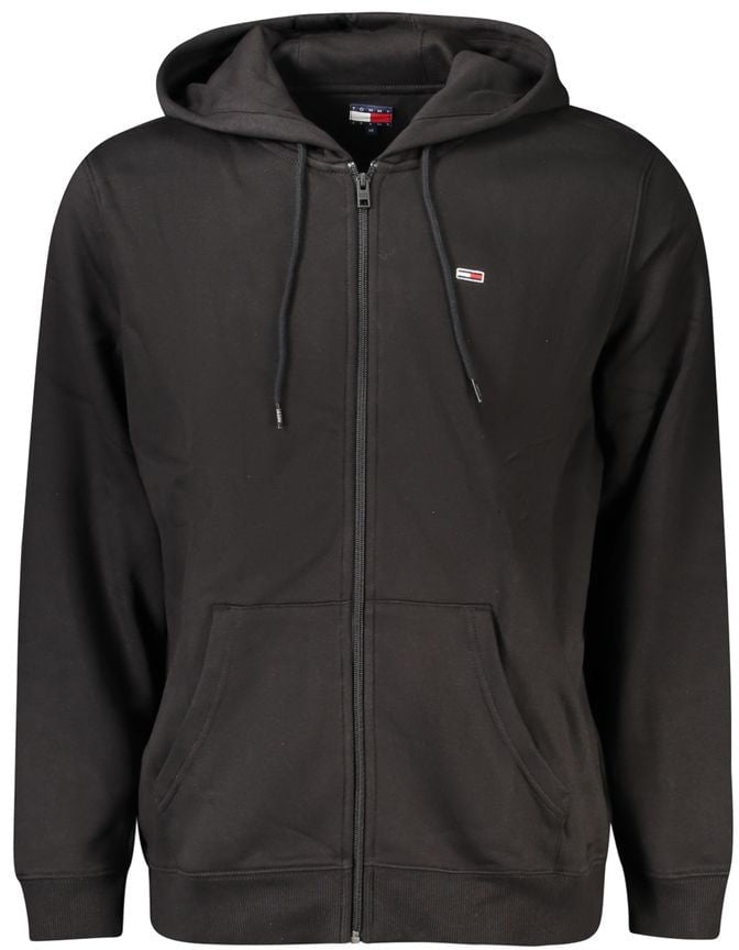 Tommy Hilfiger Black Cotton Men's Hoodie Sweatshirt Zwart