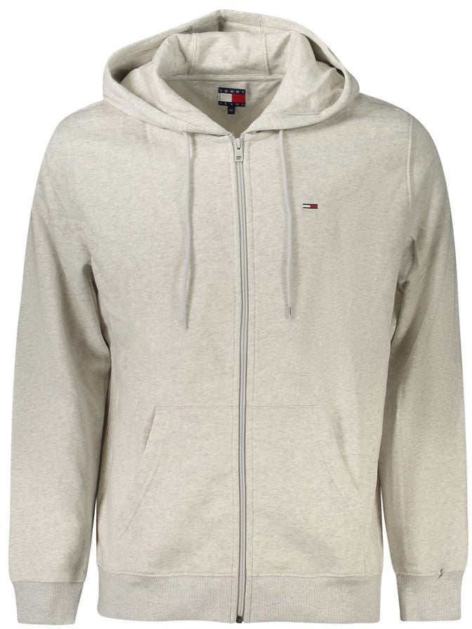 Tommy Hilfiger Grigio Cotton Men's Sweatshirt Hoodie Grijs