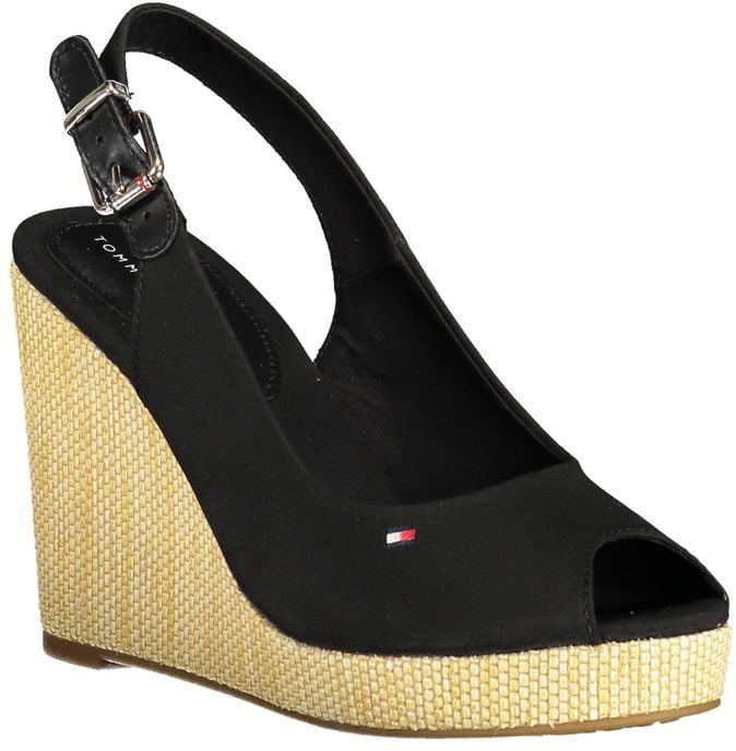 Tommy Hilfiger Black Polyester Women Sandal Zwart