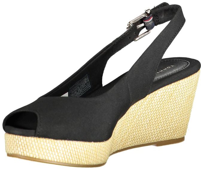 Tommy Hilfiger Black Polyester Women Sandal Zwart