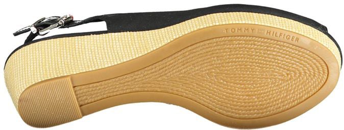 Tommy Hilfiger Black Polyester Women Sandal Zwart