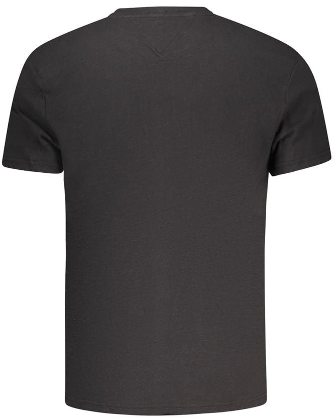 Tommy Hilfiger Black Cotton Men's T-Shirt Zwart