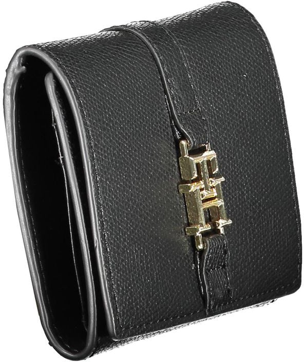 Tommy Hilfiger Tommy Hilfiger Black Polyurethane Women Wallet Zwart