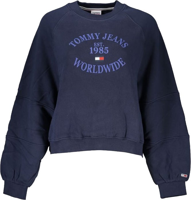 Tommy Hilfiger Blue Cotton Women Sweatshirt Blauw