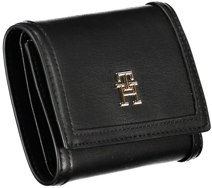 Tommy Hilfiger Tommy Hilfiger Black Polyurethane Women Wallet Zwart