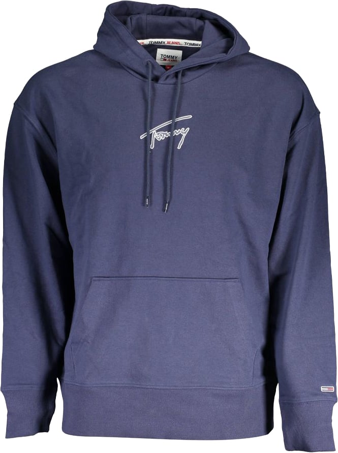 Tommy Hilfiger Blue Cotton Men's Hoodie Sweatshirt Blauw