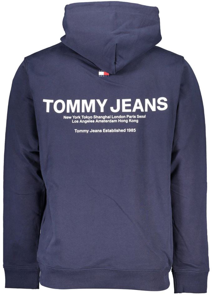 Tommy Hilfiger Blue Cotton Men Hoodie Blauw
