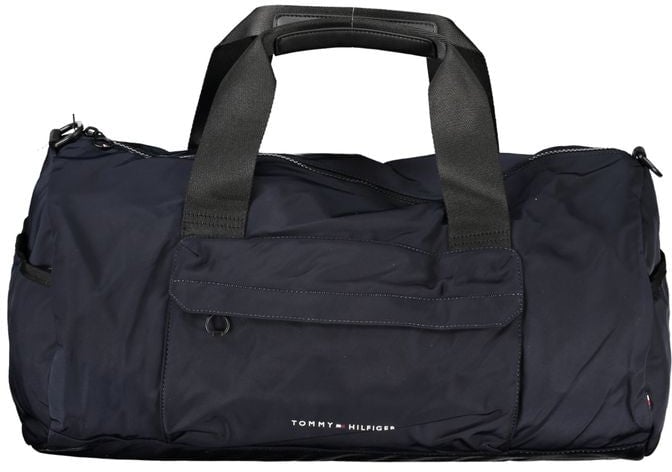 Tommy Hilfiger Blue Polyester Men's Bag with Adjustable Shoulder Strap Metallic