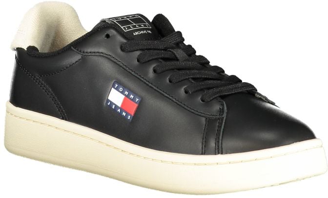 Tommy Hilfiger Black Polyurethane Women's Sneaker Zwart
