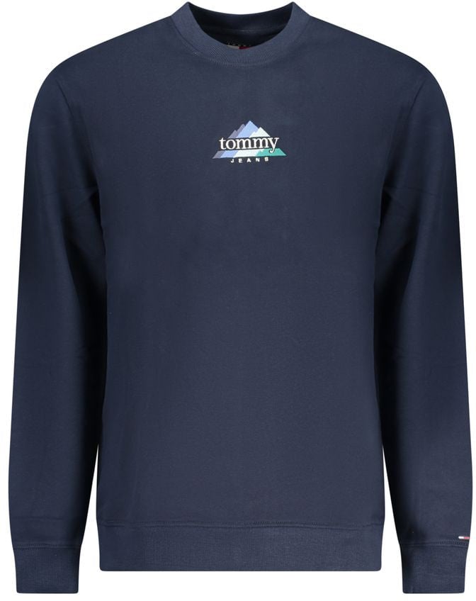 Tommy Hilfiger Blue Cotton Men Sweatshirt Blauw