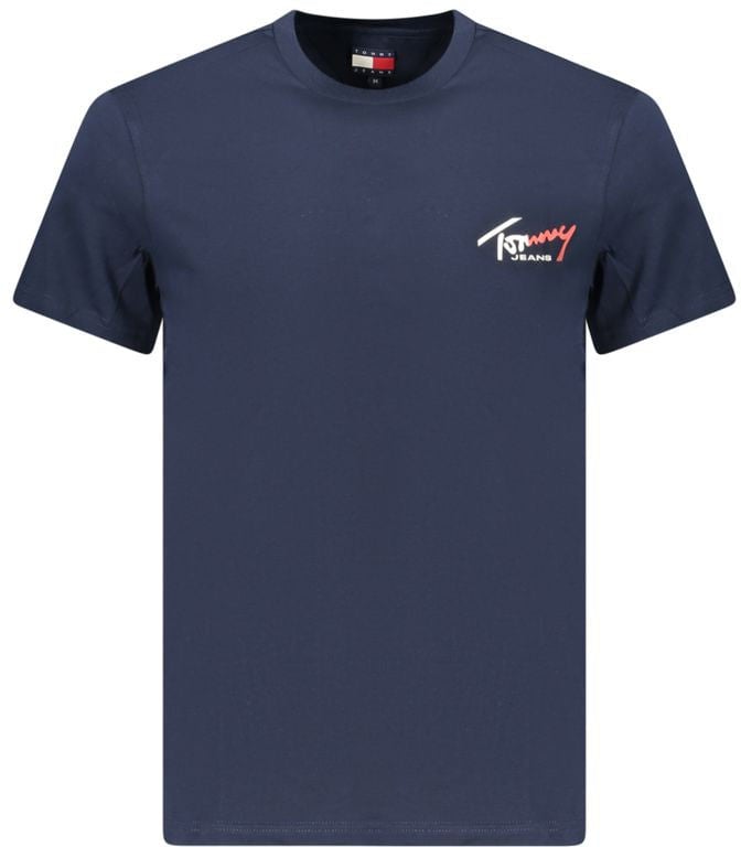 Tommy Hilfiger Blue Cotton Men T-Shirt Blauw
