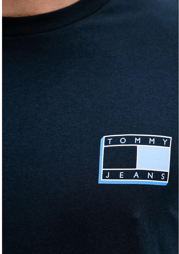 Tommy Hilfiger Jeans Blue Recycled Cotton T-Shirt Blauw