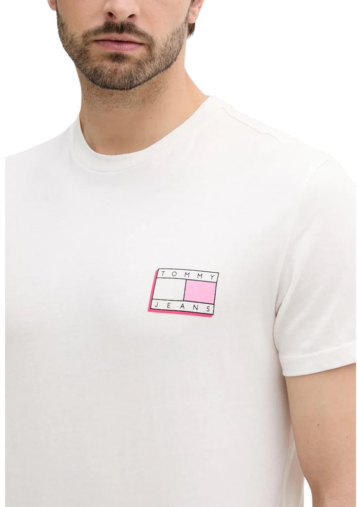 Tommy Hilfiger Jeans Cream Recycled Cotton T-Shirt Beige
