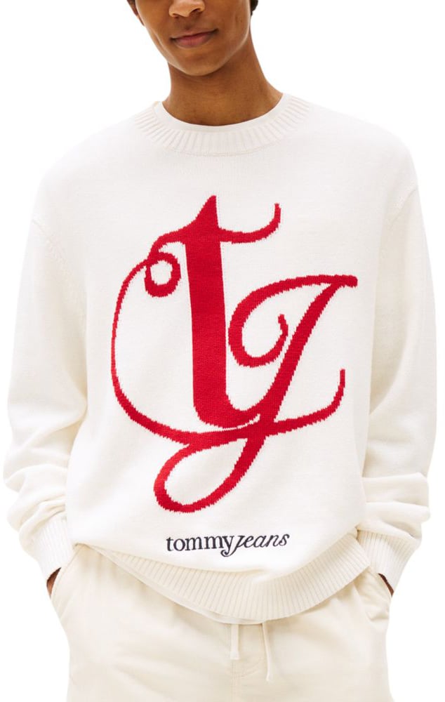 Tommy Hilfiger Jeans Cream Recycled Cotton Sweatshirt Grijs
