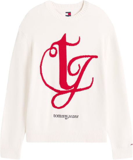 Tommy Hilfiger Jeans Cream Recycled Cotton Sweatshirt Grijs
