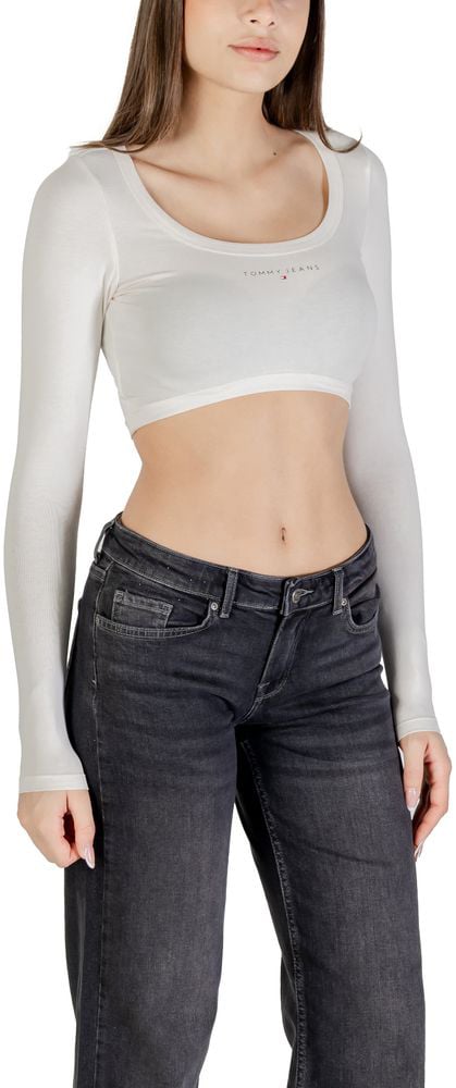Tommy Hilfiger Jeans White Recycled Cotton Sportswear Wit