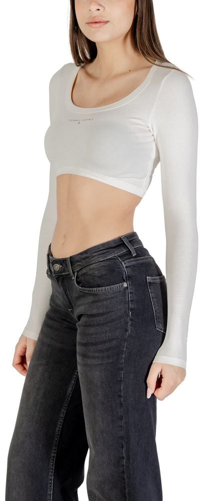 Tommy Hilfiger Jeans White Recycled Cotton Sportswear Wit
