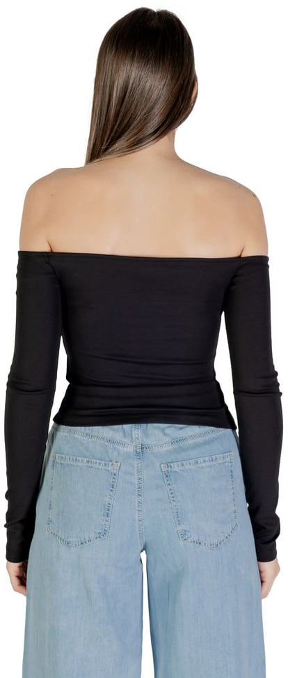 Tommy Hilfiger Jeans Black Recycled Cotton Long Sleeve T-Shirt Zwart