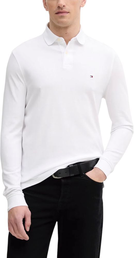 Tommy Hilfiger White Organic Cotton Long Sleeve T-Shirt Wit