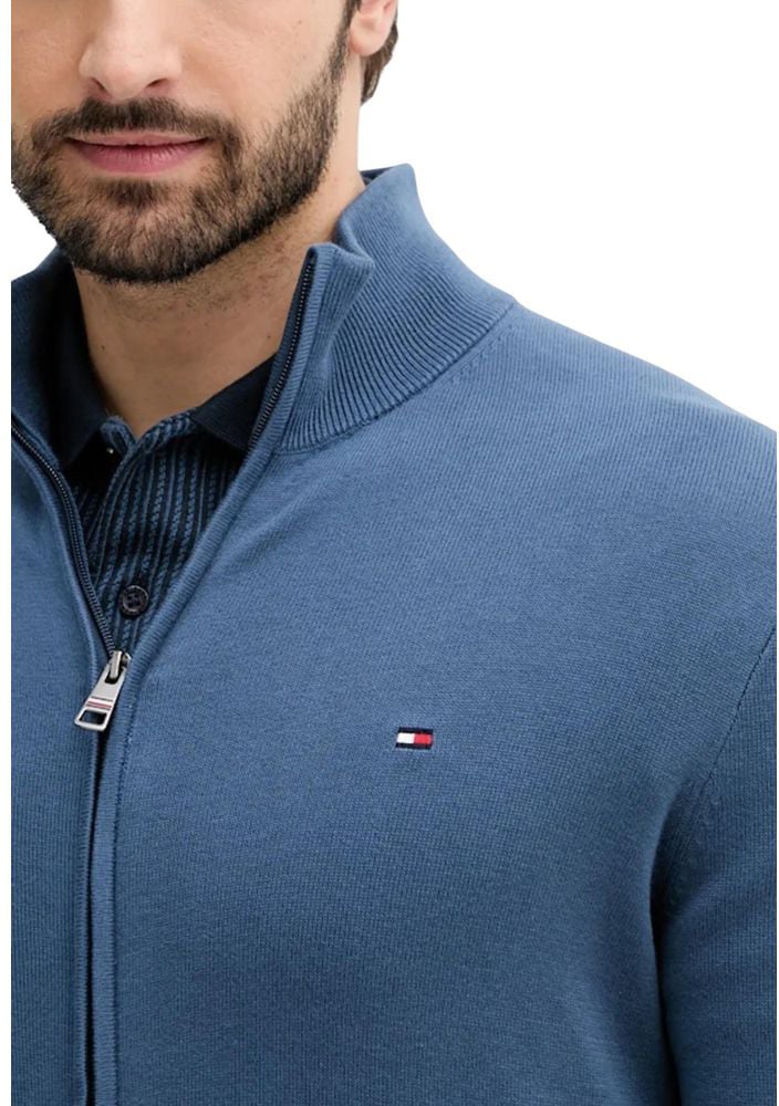 Tommy Hilfiger Blue Cotton Cardigan Blauw