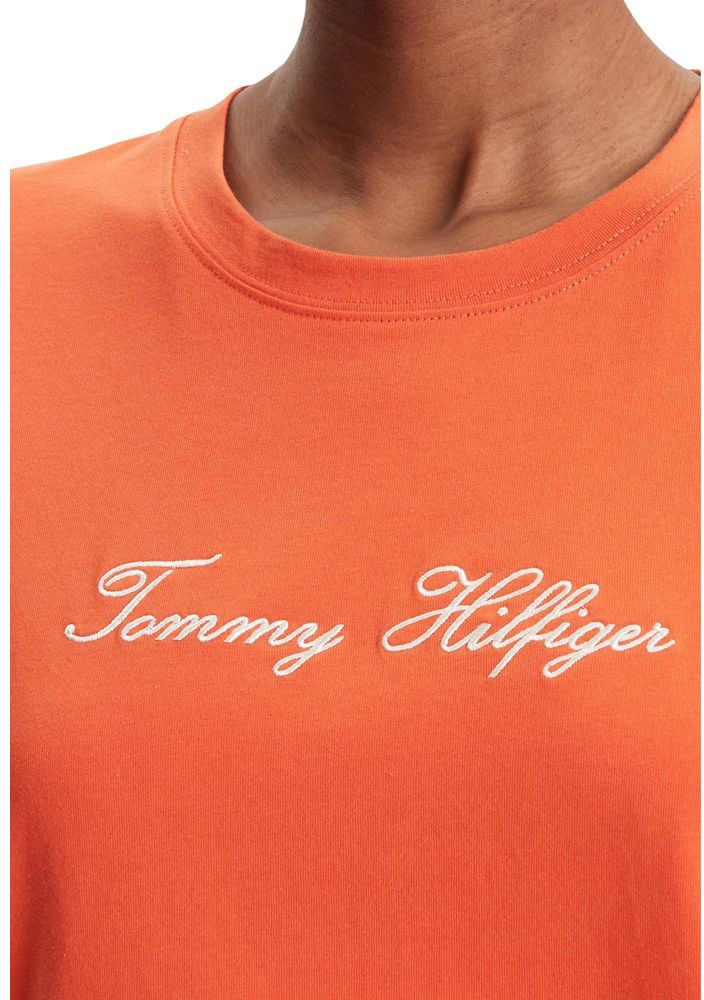 Tommy Hilfiger Orange Recycled Cotton T-Shirt Oranje
