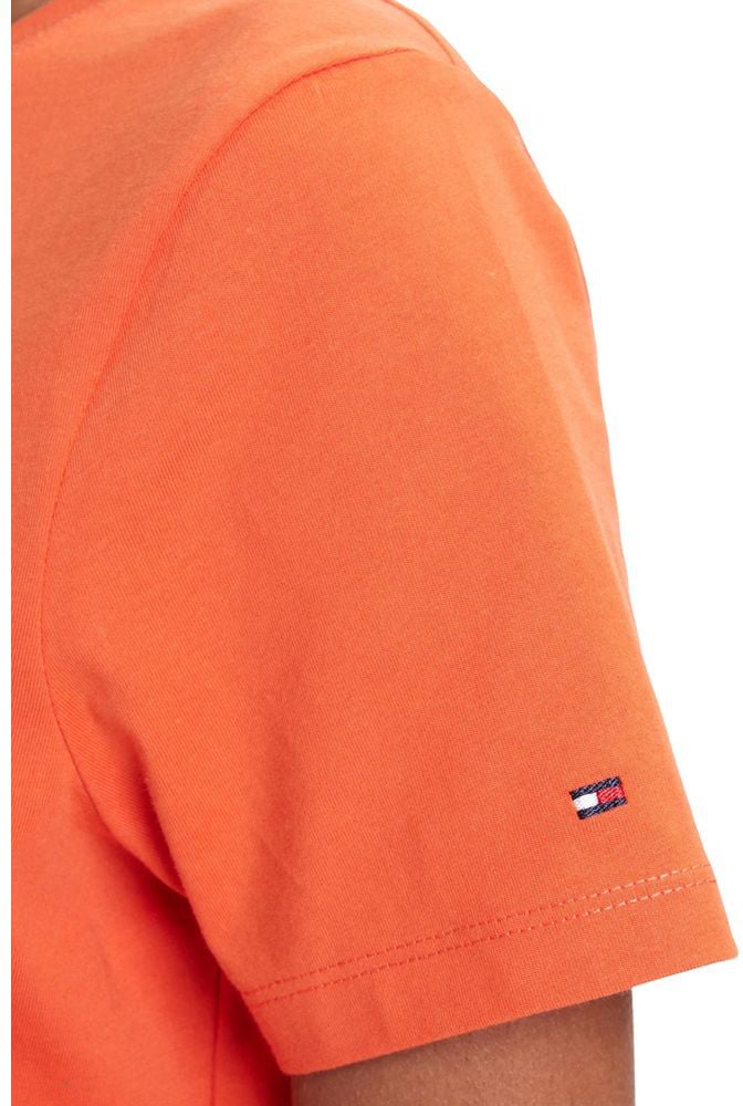 Tommy Hilfiger Orange Recycled Cotton T-Shirt Oranje