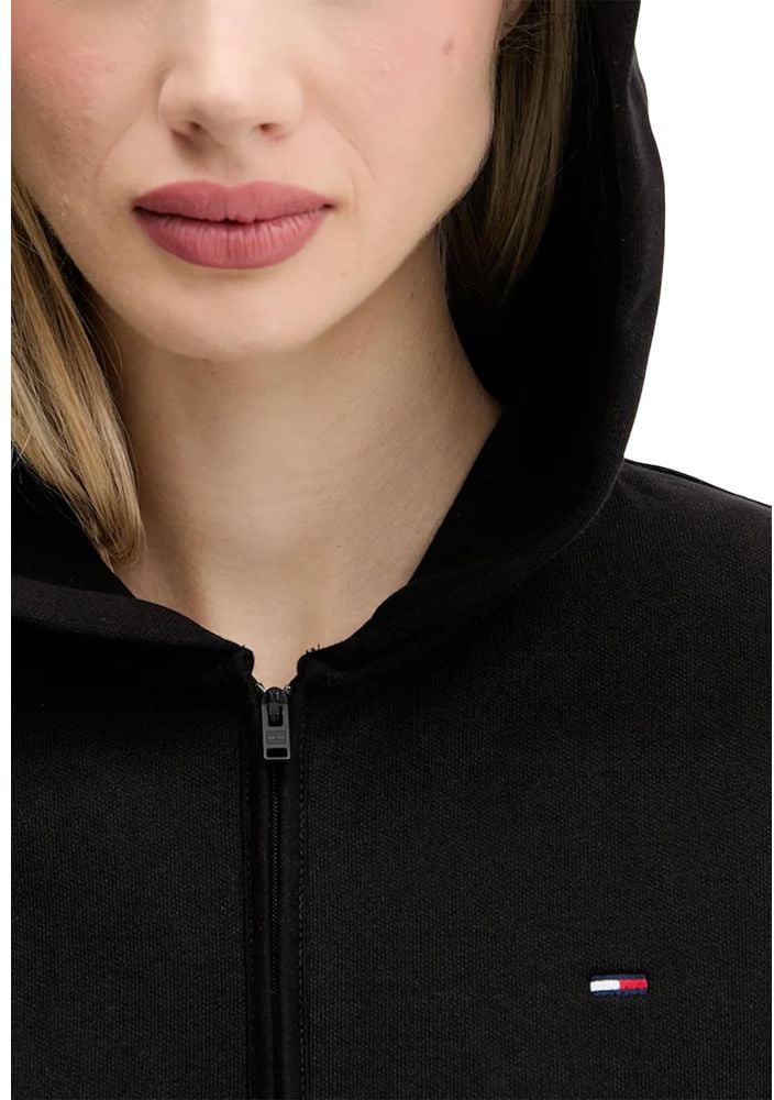 Tommy Hilfiger Jeans Black Recycled Cotton Hoodie Zwart