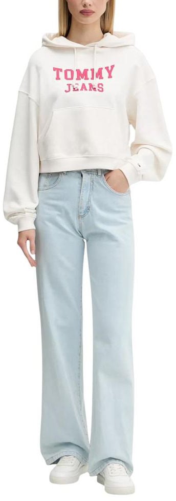 Tommy Hilfiger Jeans Cream Recycled Cotton Hoodie Beige