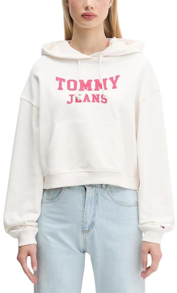 Tommy Hilfiger Jeans Cream Recycled Cotton Hoodie Beige