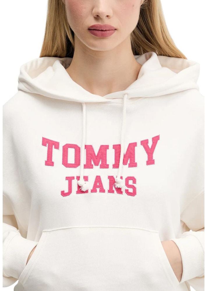 Tommy Hilfiger Jeans Cream Recycled Cotton Hoodie Beige