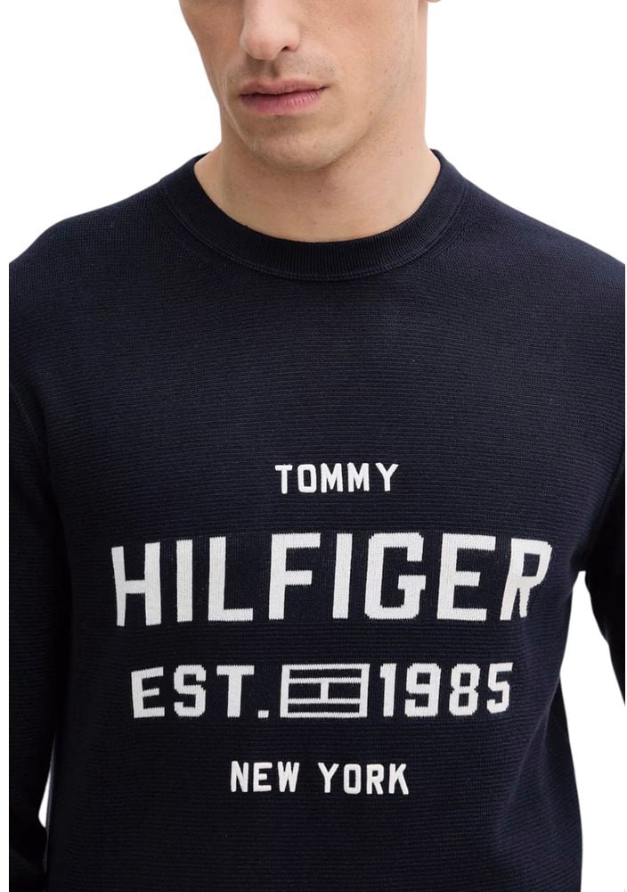 Tommy Hilfiger Blue Organic Cotton Sweatshirt Blauw