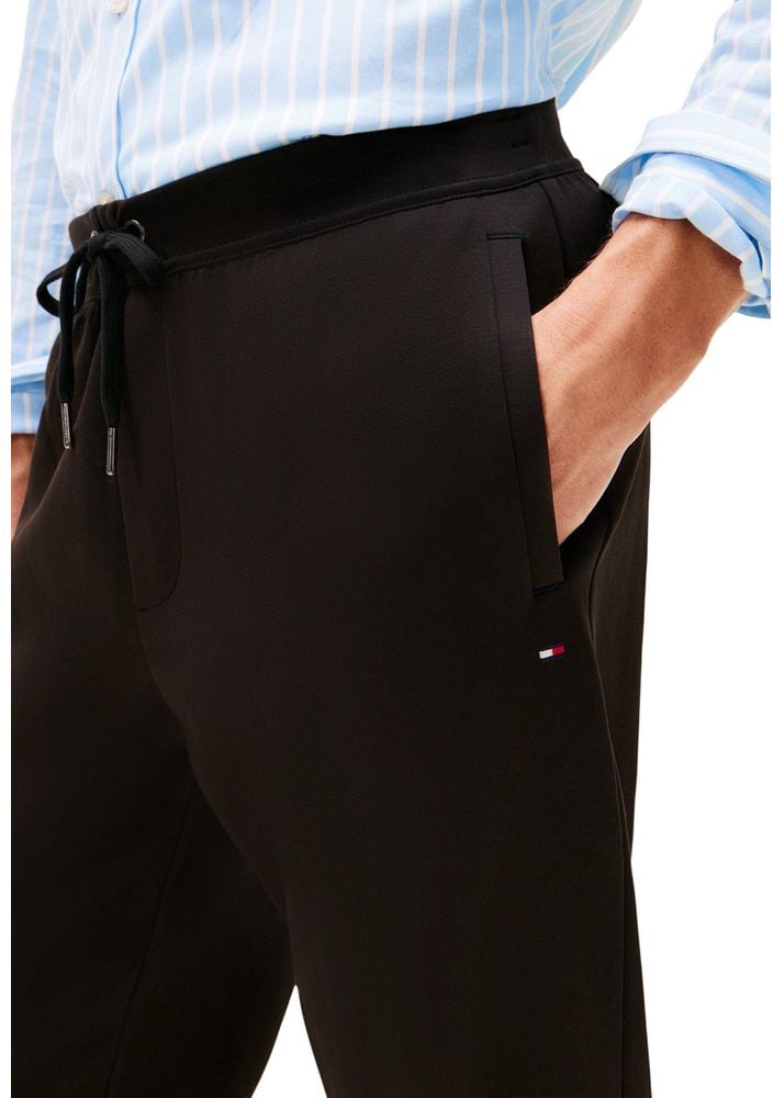 Tommy Hilfiger Black Cotton Joggers (Workout Pants) Zwart