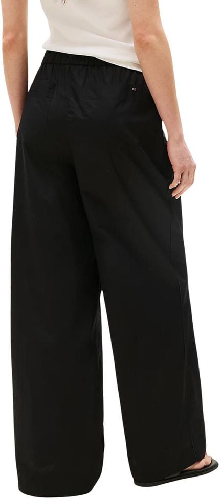Tommy Hilfiger Black Organic Cotton Casual Pants Zwart