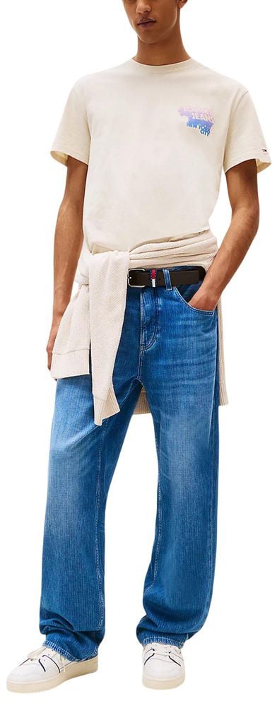 Tommy Hilfiger Jeans Beige Recycled Cotton T-Shirt Beige