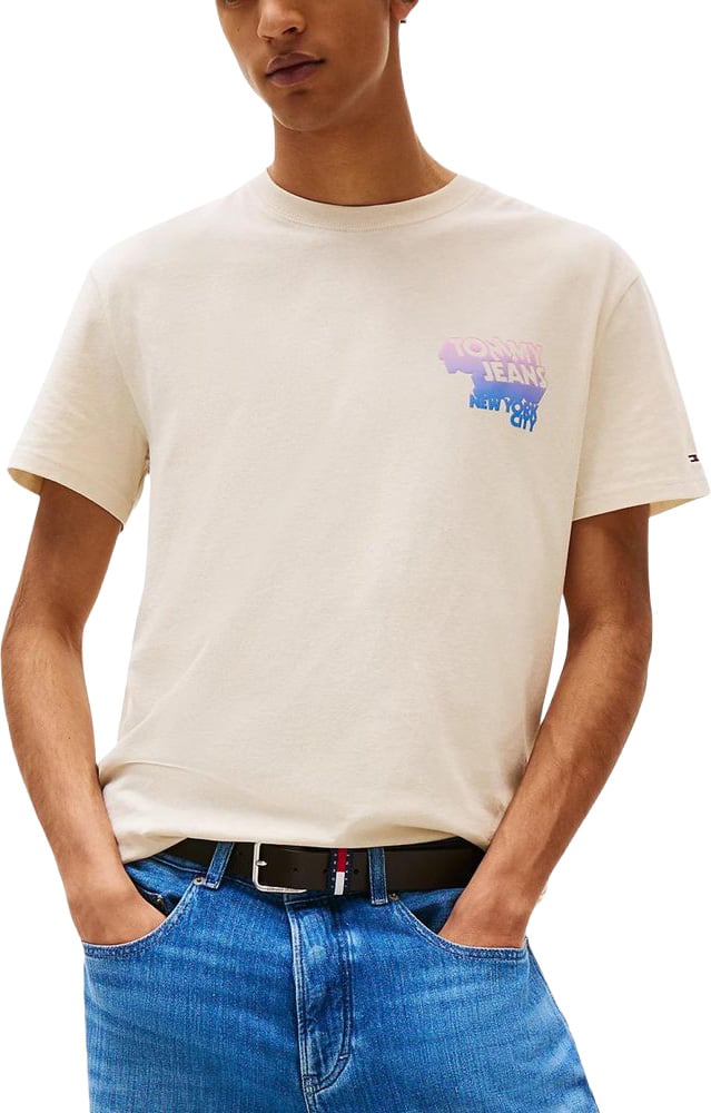 Tommy Hilfiger Jeans Beige Recycled Cotton T-Shirt Beige