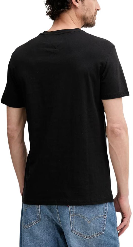 Tommy Hilfiger Jeans Black Recycled Cotton T-Shirt Zwart