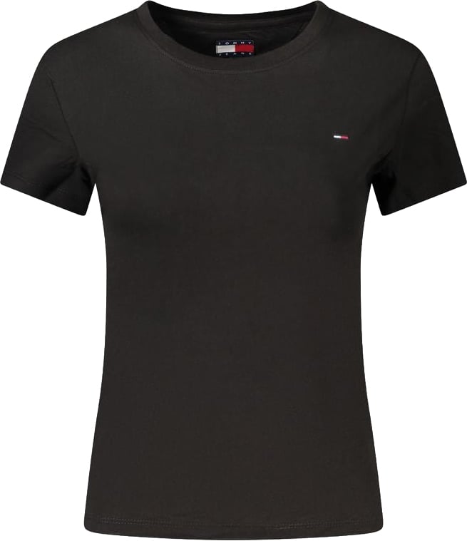 Tommy Hilfiger Black Cotton Women's T-Shirt Zwart