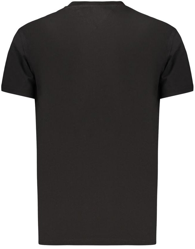 Tommy Hilfiger Black Cotton Mens T-Shirt Zwart