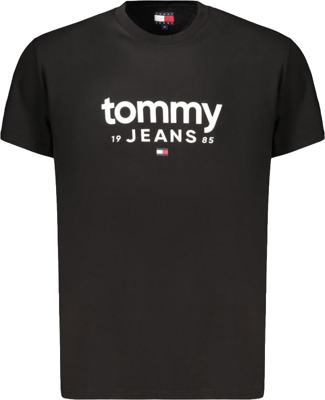 Tommy Hilfiger Black Cotton Mens T-Shirt Zwart