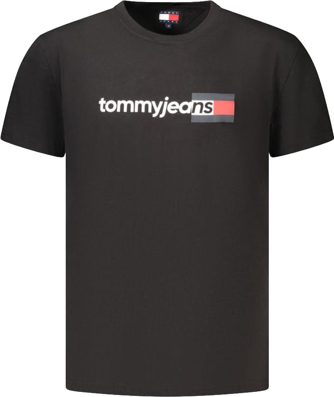 Tommy Hilfiger Black Cotton Men's T-Shirt Zwart