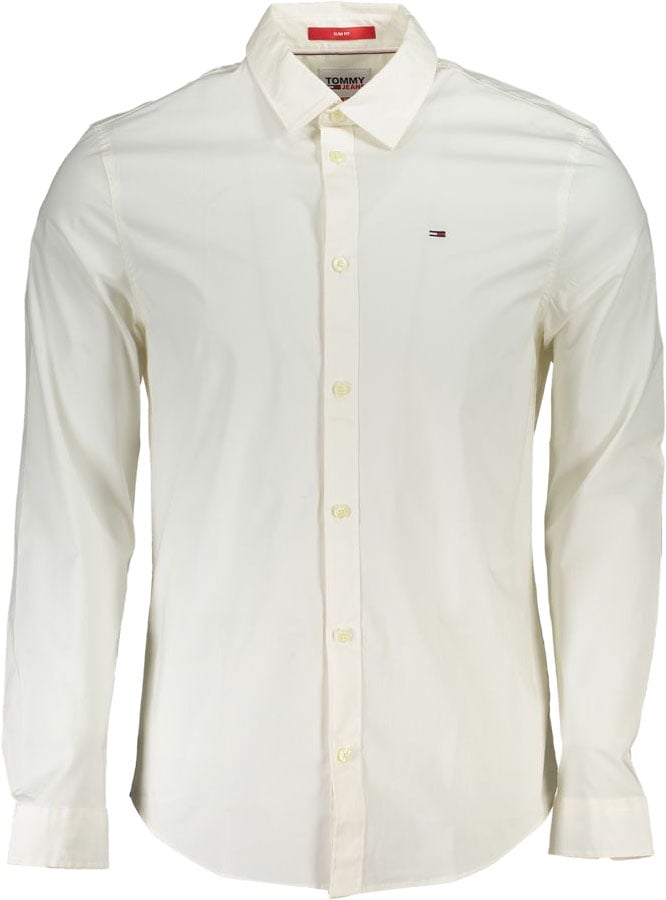 Tommy Hilfiger White Cotton Men's Shirt Wit