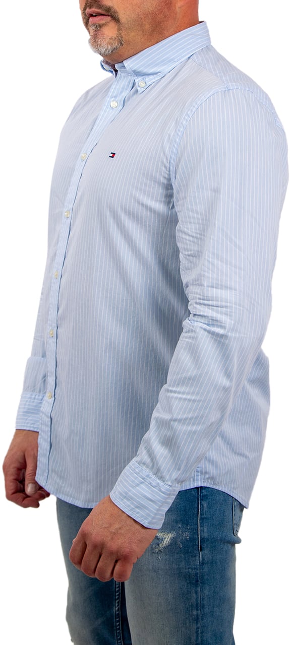Tommy Hilfiger Tommy Hilfiger Core Hairline Poplin RF Shirt Blauw