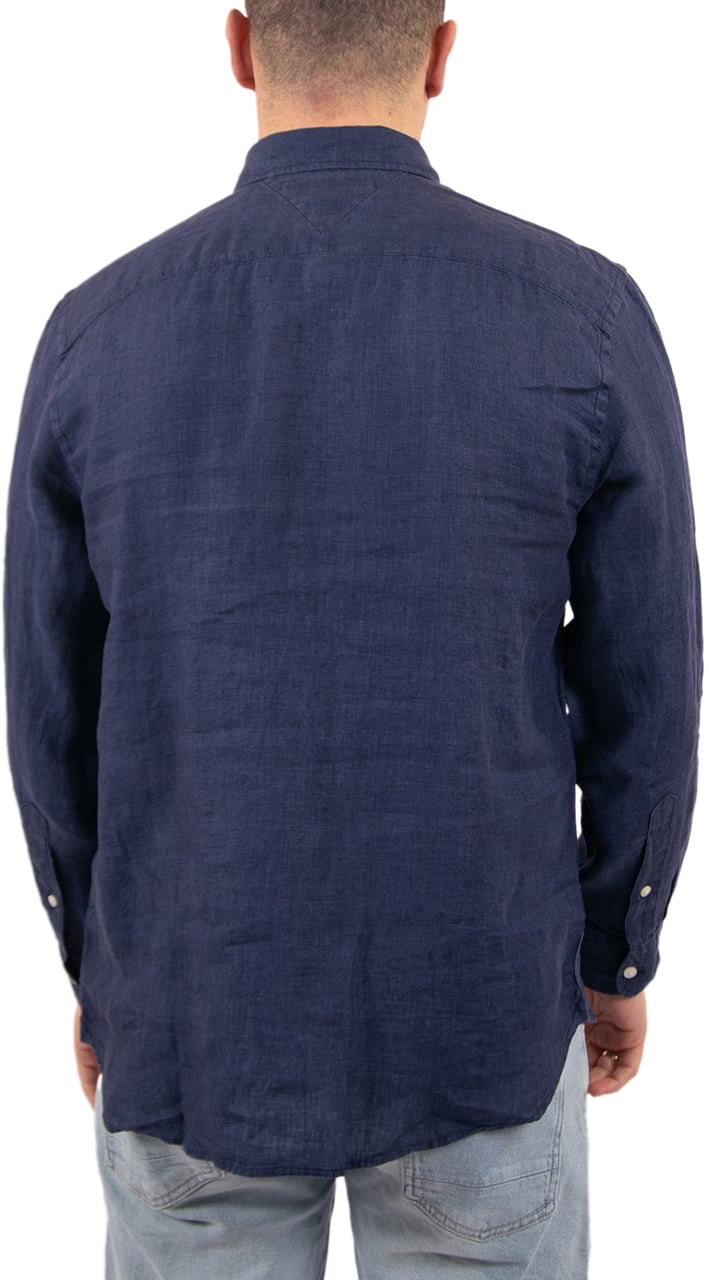 Tommy Hilfiger Pigment Dyed LI Solid RF Shirt Blauw