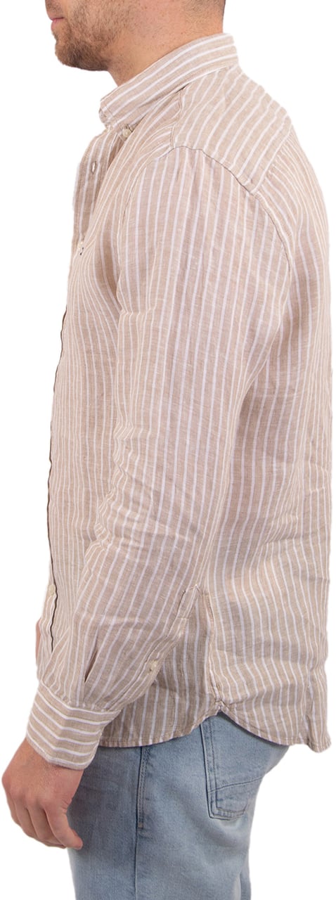 Tommy Hilfiger Tommy Hilfiger Linen Bengal Stripe RF Shirt Beige