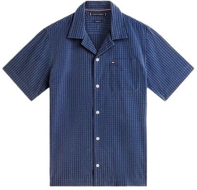 Tommy Hilfiger Tommy Hilfiger Seersucker Check Camp S/S RF 1/2 Blauw