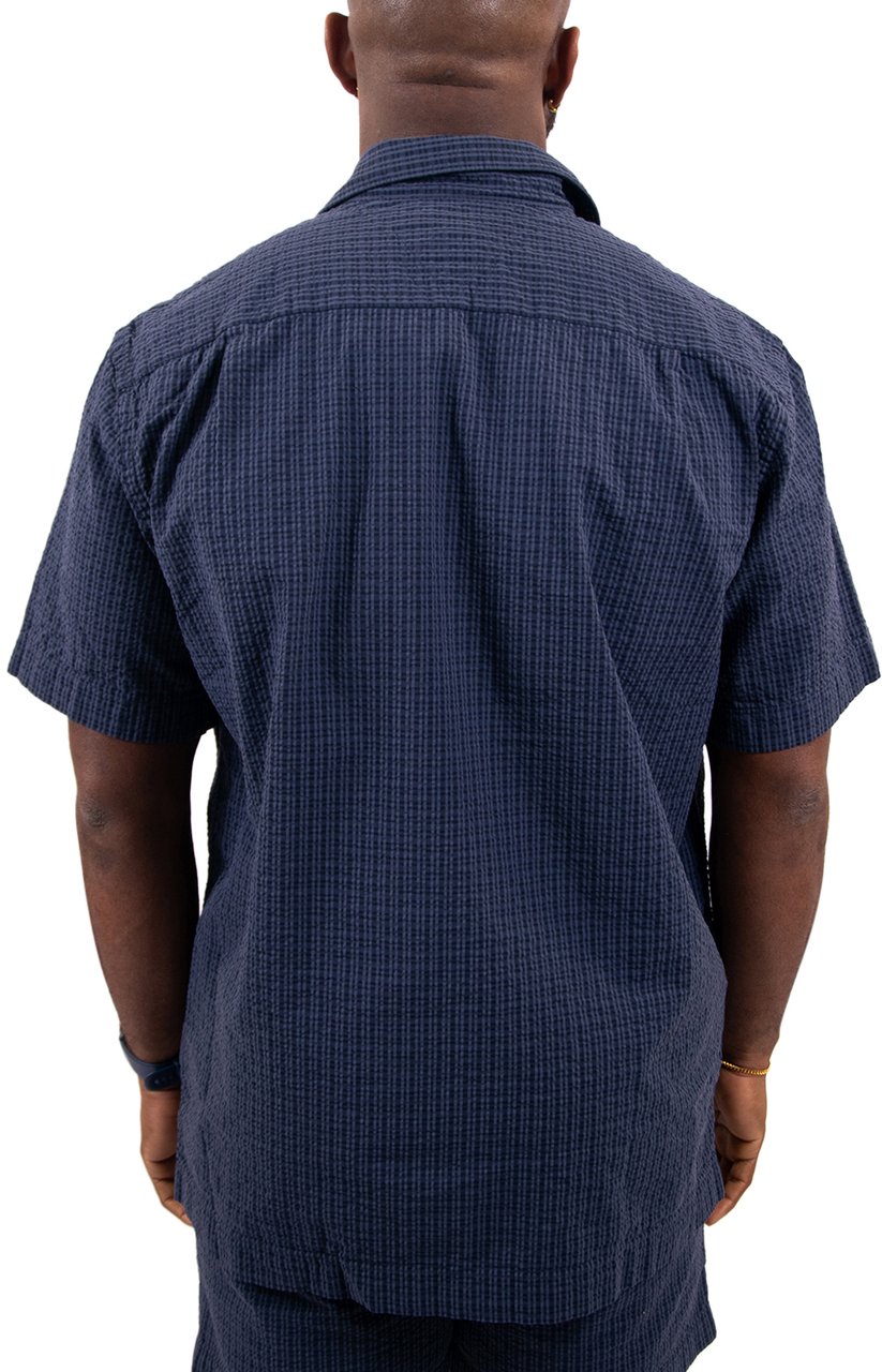 Tommy Hilfiger Tommy Hilfiger Seersucker Check Camp S/S RF 1/2 Blauw